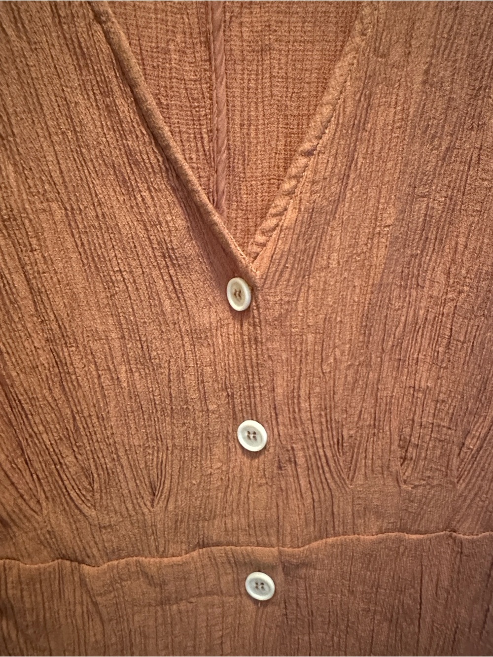 Lush Rust Button-Front Maxi Dress - Picture 5 of 5
